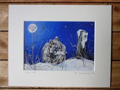 snow wolf print