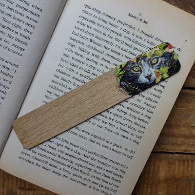 Pet Portrait Bookmark - Solid Oak