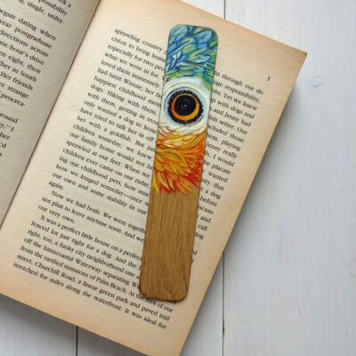 parrot's eye miniature art bookmark
