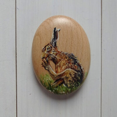 hare art pebble