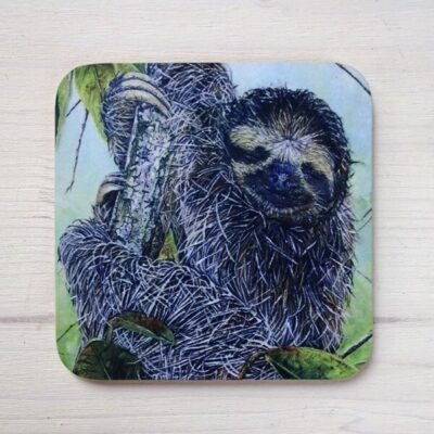 smile sloth coasters