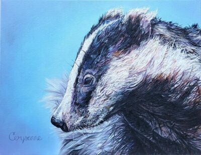 bluebell mixed media painting claire wildlife art cerysanne groves