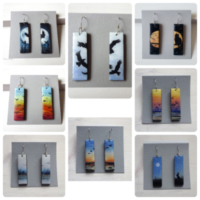 scenes earrings miniature art jewellery