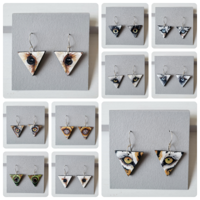 eyes hand painted earrings