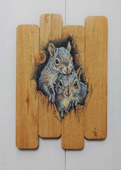 Hide and seek - squirrel art panel