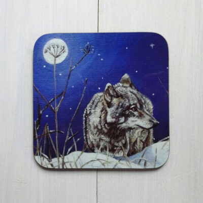 snow wolf coaster tableware