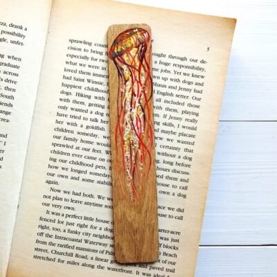 jellyfish miniature art bookmark