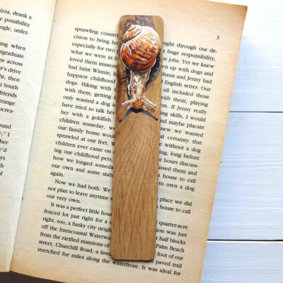 snail miniature art bookmark