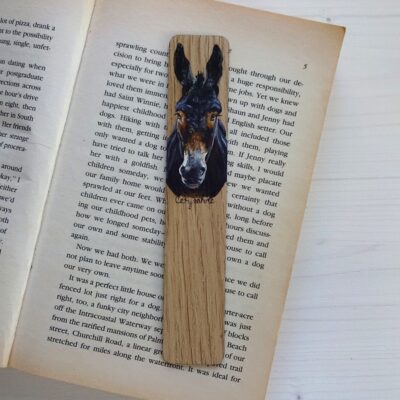 donkey miniature art bookmark