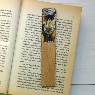 rhino miniature art bookmark