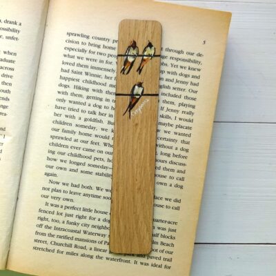 swallows miniature art bookmark