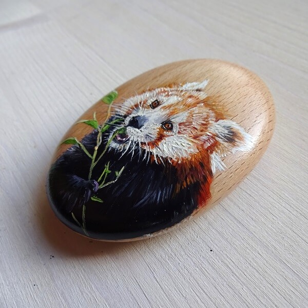 Red Panda Art Pebble - Image 3