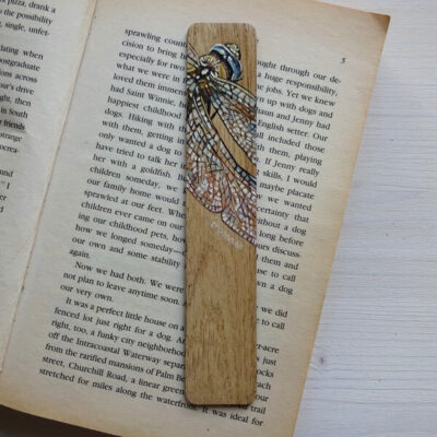 dragonfly miniature art bookmark