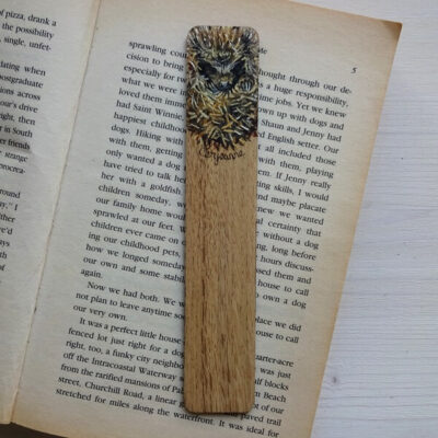 hedgehog miniature art bookmark