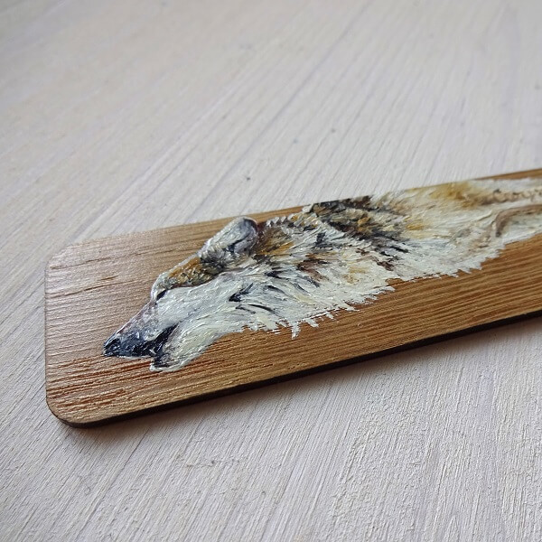 Wolf Miniature Art Bookmark - Image 2