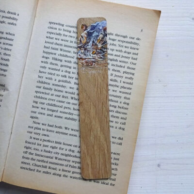 hippo miniature art bookmark