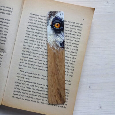 lemur miniature art bookmark
