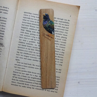 starling miniature art bookmark