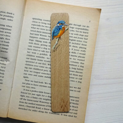 kingfisher miniature art bookmark