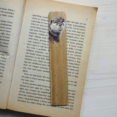 otter miniature art bookmark