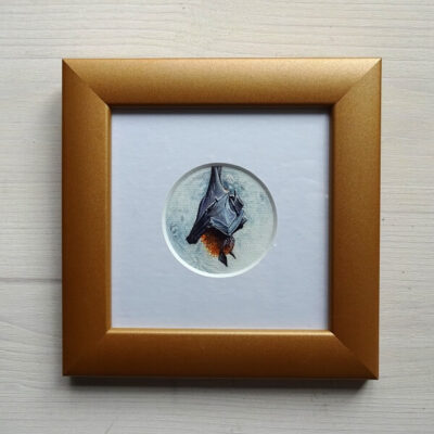 bat and mon oil painting