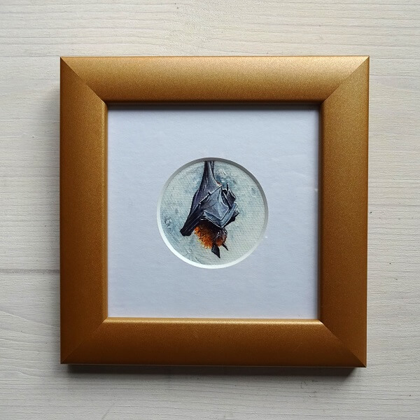 bat and mon oil painting