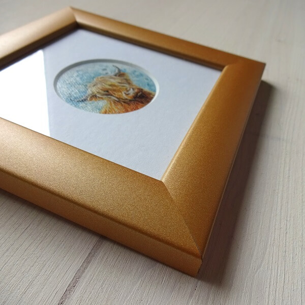 Highland Cow and Moon Oil Painting - Image 2