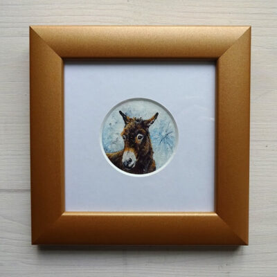 donkey and moon oil painting