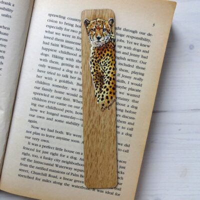 cheetah miniature art bookmark
