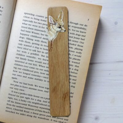 fennec fox miniature art bookmark