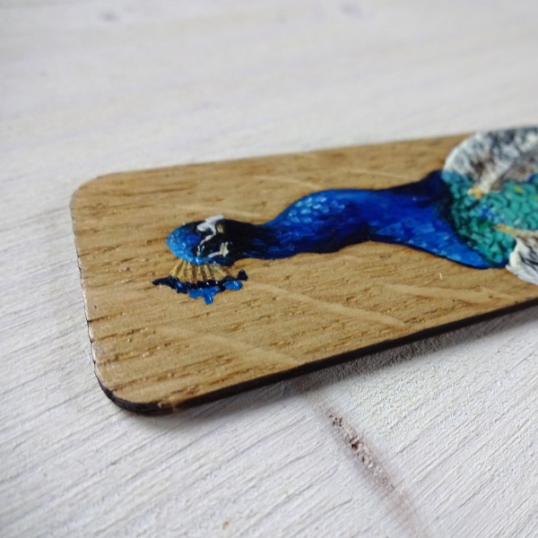 Peacock Miniature Art Bookmark - Image 2