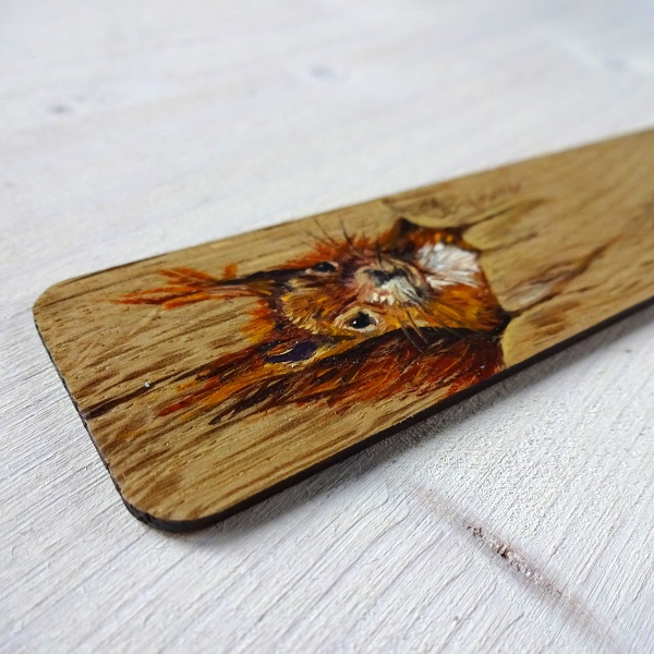 Red Squirrel Miniature Art Bookmark - Image 2