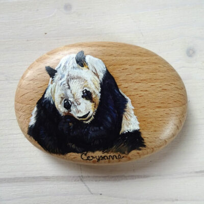 panda art pebble