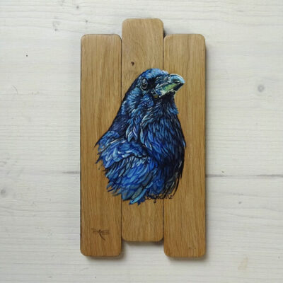 jet raven corvid oak panel