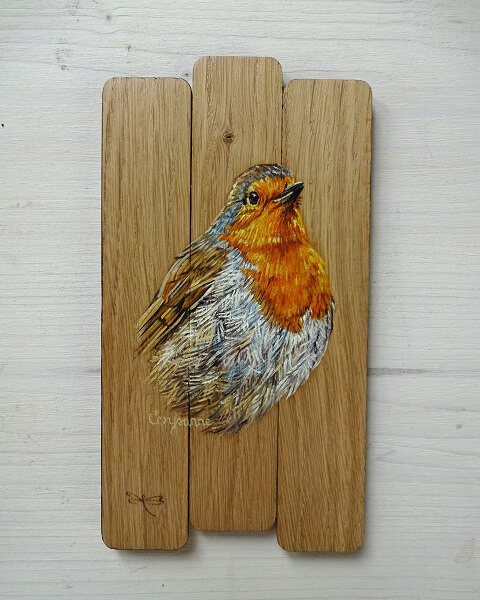 ray robin red breast oak panel