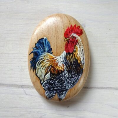 cockerel art pebble