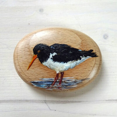 oyster catcher art pebble