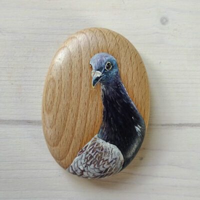 pigeon art pebble gift